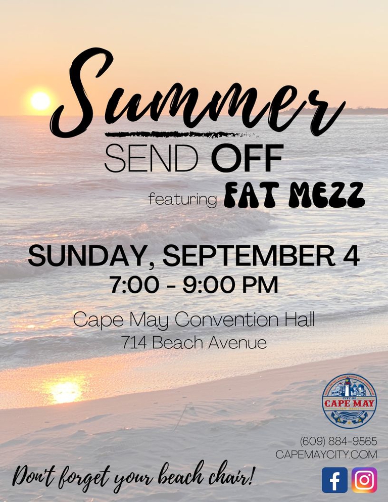 Official Website for the City of Cape May, NJ Summer Send Off Concert